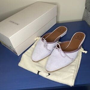 L' Autre Chose Mule Flats in Lilac Suede Leather US 7.5 / IT 37.5
